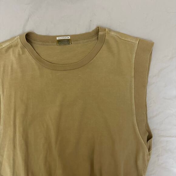 Mother The Swiper Crop Top Bronze Mist Tan Size Small Elastic Band Sleeveless - Picture 13 of 14
